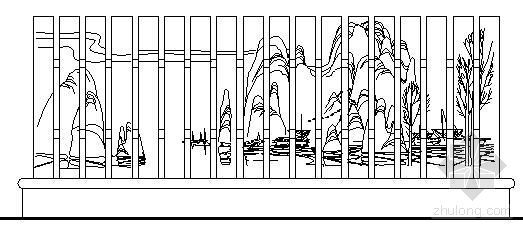 枯山水景CAD图资料下载-山水景墙设计图
