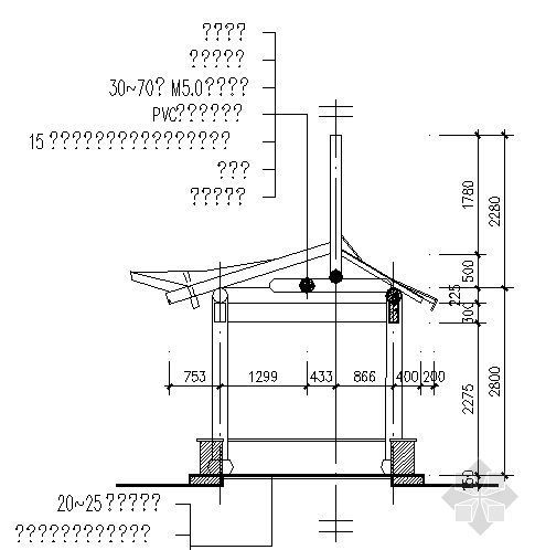 古建亭子建筑方案图系列-三角亭-2