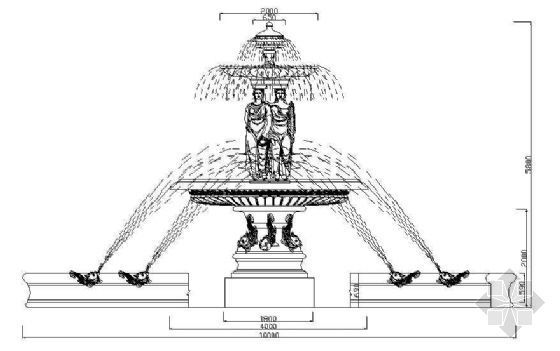 CAD欧式水池喷泉资料下载-西式水池喷泉