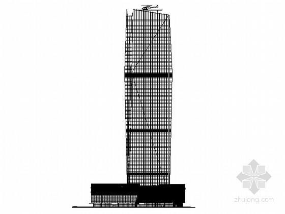 玻璃幕墙高层公共建筑资料下载-[浙江]某城市五十层高层商业办公综合楼建筑施工图（含效果图）