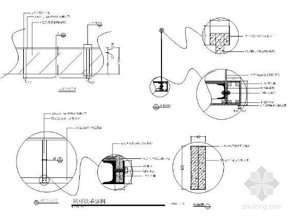 玻璃栏杆CAD图资料下载-玻璃栏杆扶手详图