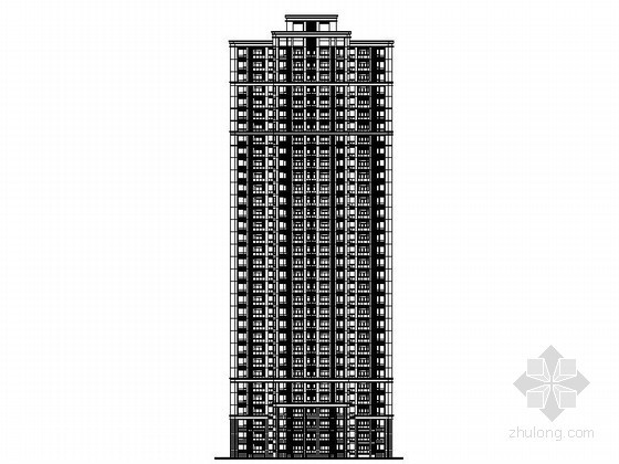 18层一梯四户住宅单元资料下载-某三十三层一梯四户住宅楼建筑扩初图