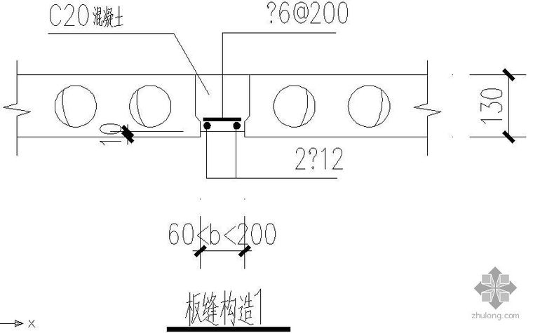 抗震缝的节点构造资料下载-某板缝节点构造详图[1]