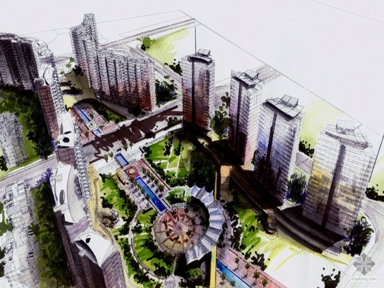 居住区景亭子设计方案资料下载-[东上海]某花园地景住宅规划概念设计方案