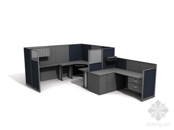 CAD办公桌三视图资料下载-办公桌6