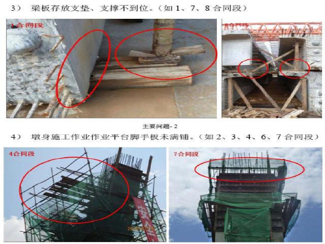 云南高速公路工程项目技术培训课件712页（路桥隧机电平安工地）-梁板存放支垫、支撑不到位