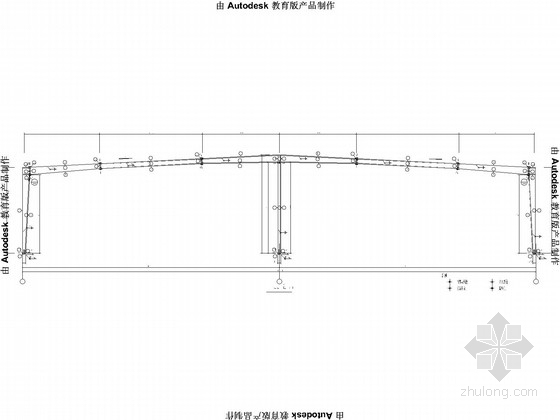 25米轻钢结构厂房图纸资料下载-40米跨门式刚架单层厂房结构施工图(含建施)