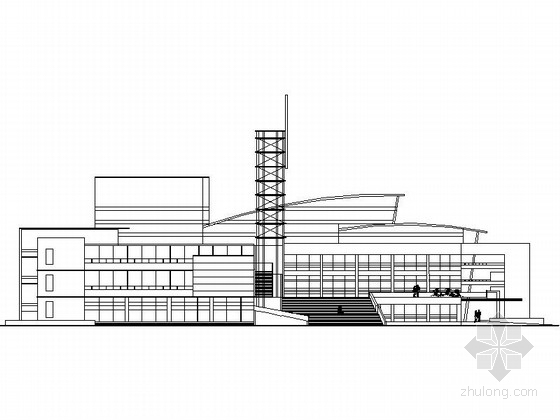 多层娱乐中心建筑设计资料下载-某戏剧影视娱乐中心建筑方案图