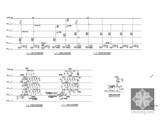 [福建]九万平米地块给排水消防施工图和变电所气体灭火设计-6、9、13栋给排水系统原理图