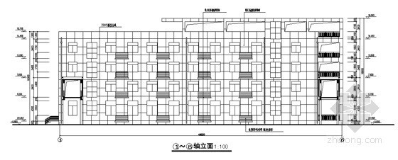 [江宁滨江开发区]某厂房办公楼建施图（含建筑节能报告书）及效果图-办公楼背立面