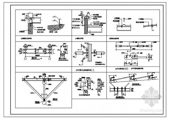 桁架厂房CAD资料下载-某桁架厂房支撑节点构造详图