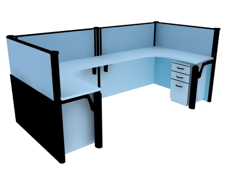 办公模型3d下载资料下载-简单办公桌3D模型下载