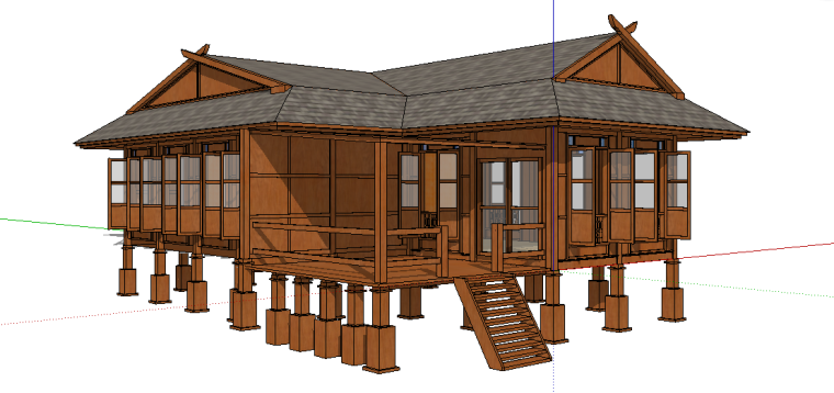 北欧小木屋施工图资料下载-74套树屋·小木屋SU模型41-50
