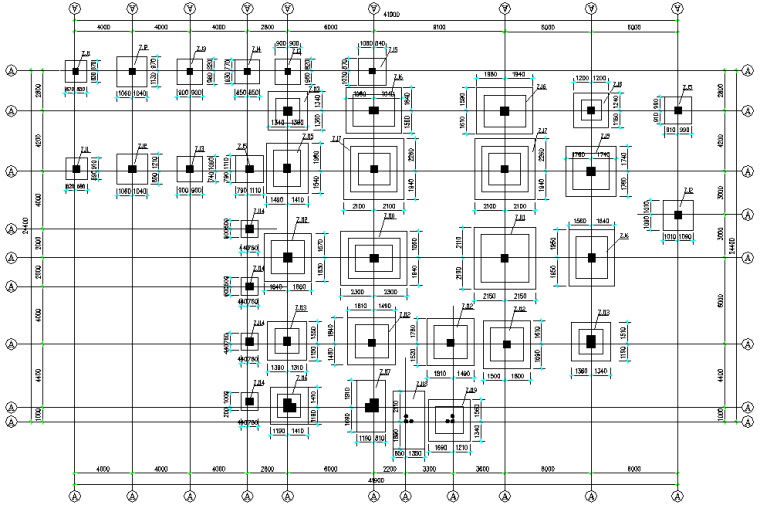 6层施工图纸资料下载-四层办公楼框架结构施工图纸（CAD，12张）