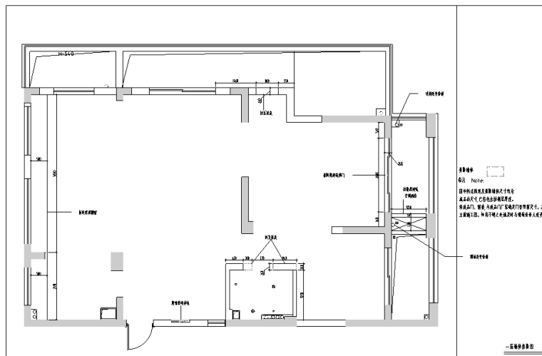 新湖果岭港式风260平米住宅设计施工图（附效果图）-墙体拆除图