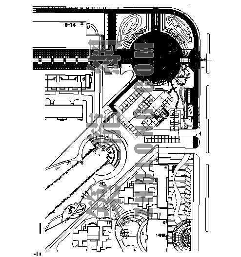 长形景观广场平面资料下载-入口广场平面方案