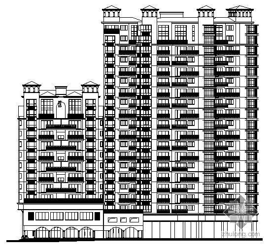一梯二户三单元设计资料下载-[湘潭市]某国际小区十八层商住楼1、2栋建筑施工图