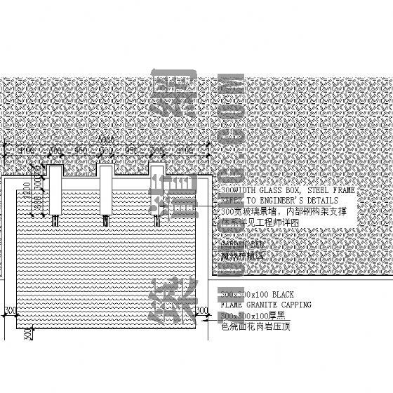 园林水景假山施工图资料下载-园林水景墙建筑施工详图