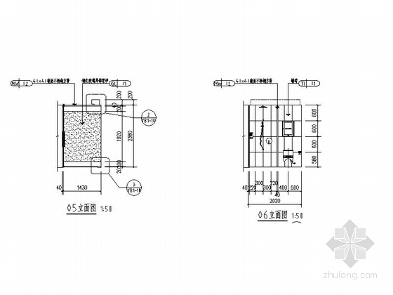 [湖南]休闲时尚酒店客房室内施工图（含效果图）-休闲时尚酒店客房室内施工图立面图