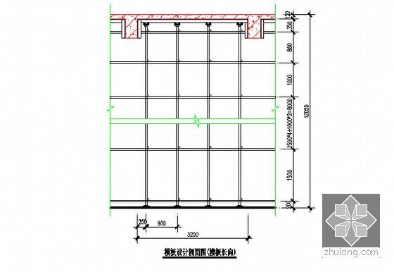 [四川]框架结构规划展示中心工程高大支模专项施工方案(114页 附详图)-模板设计剖面图