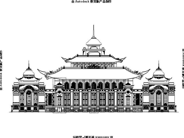 文化中心建筑平面cad资料下载-[内蒙古]四层新古典风格多功能文化中心建筑施工图（16年最新）
