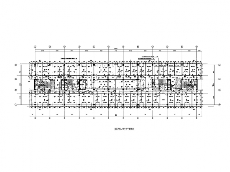 [温州]乐清中心综合建筑地上及地下给排水及消防施工图-九层消防、给排水平面图.jpg