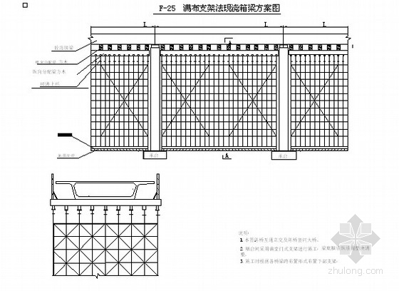 满堂支架图dwg资料下载-钢箱混凝土梁桥设计图（全套）