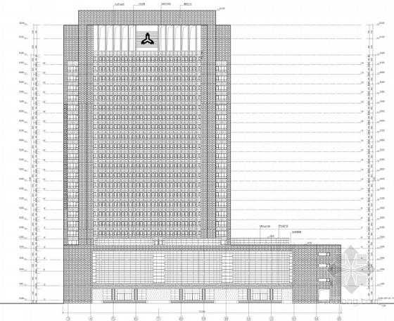 [山东]某24层企业办公楼建筑方案文本(含ppt）-南立面图