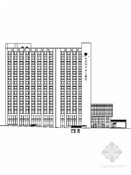 酒店方案建筑平面图资料下载-[大连]15层现代风格商务酒店建筑设计施工图（经典方案）