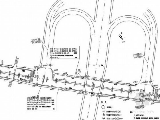 三级道路横断面图9m资料下载-[湖南]城市次干道道路照明工程施工图设计33张