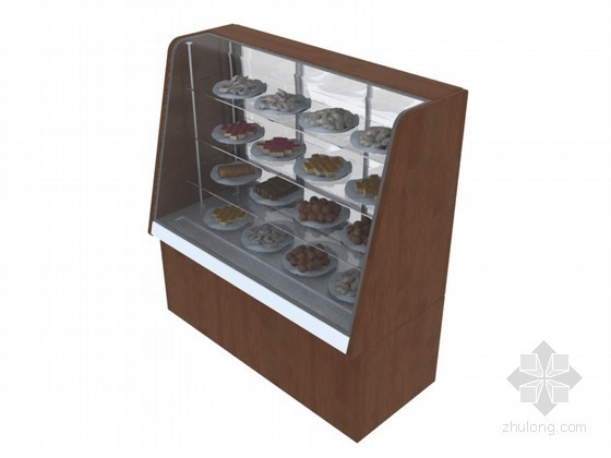 食品包装袋3d模型资料下载-食品柜3D模型下载