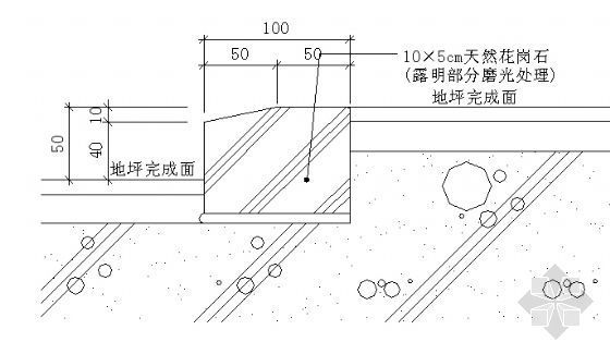 地面石材有色差资料下载-地坪高低差石材收边详图