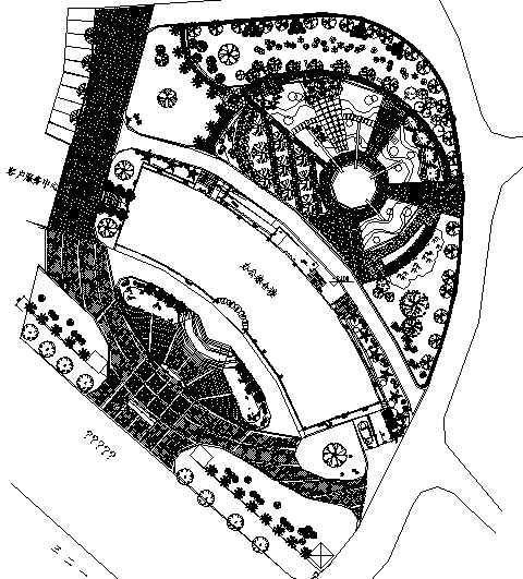 公园种植设计图cad资料下载-某办公楼植物种植设计图