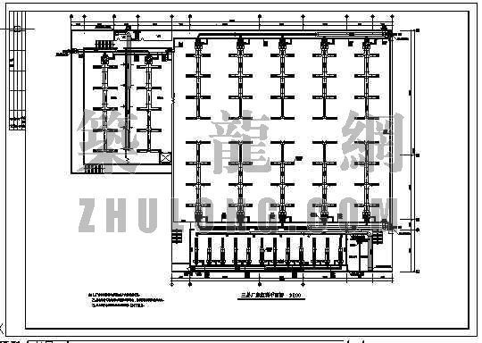 压铸厂房工艺冷却水系统资料下载-厂房空调平面图及机房系统图