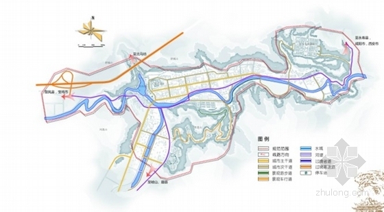 [陕西]大型文化旅游区规划及单体设计方案文本-旅游区分析图