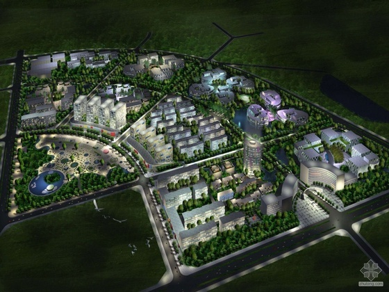杭州高新区景观规划方案资料下载-[郑州]某高新区软件与信息产业基地规划方案