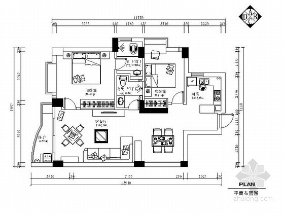 现代黑白灰住宅资料下载-黑白灰风现代两居样板房室内装修图（含实景）