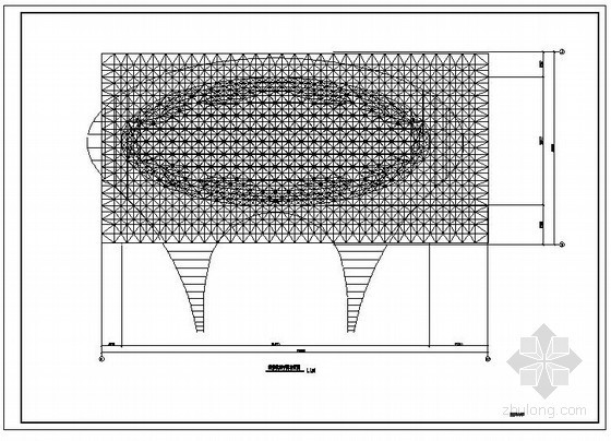 螺栓球节点网架图纸资料下载-某螺栓球节点正放四角锥网架与H型钢组合结构设计图