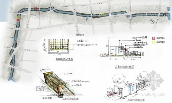 [杭州]河道整治工程深入景观方案设计（附CAD总平图及绿化设计施工图）-小品分析