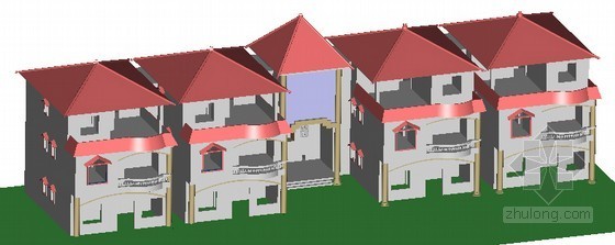 某兄弟型小农家住宅建筑方案图（带效果图）-效果图 