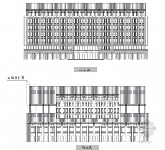 [山东]大型医院规划及单体设计方案文本-医院立面图