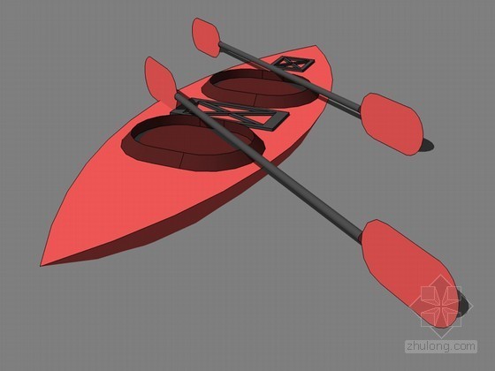 双人公主房装修效果图资料下载-双人赛艇SketchUp模型下载