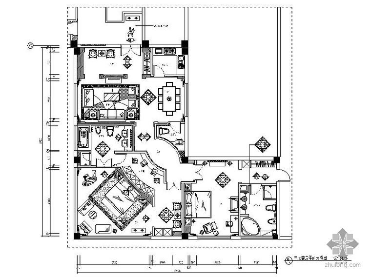 120平米室内装修图套房资料下载-某国际混搭套房室内装修图