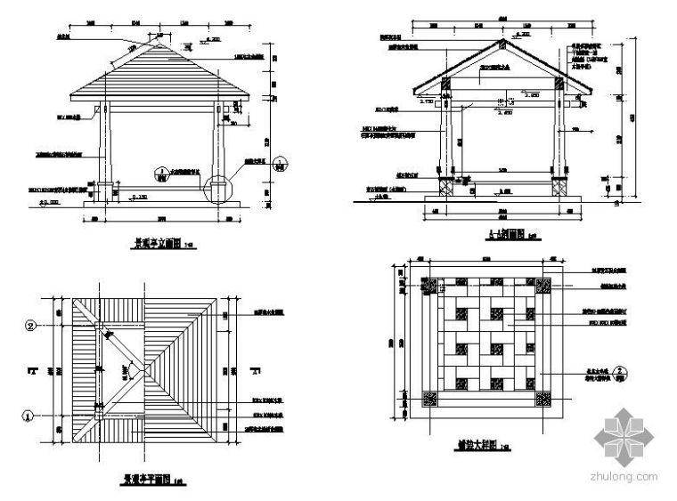 四角亭施工详图_1