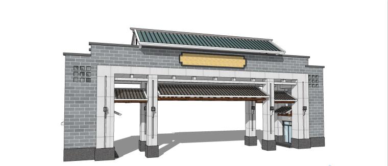 中式大门3d资料下载-中式大门3d模型下载