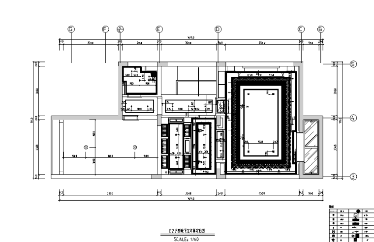 欧式风格三层联排别墅设计施工图（附效果图+模型）-地下室灯具定位图