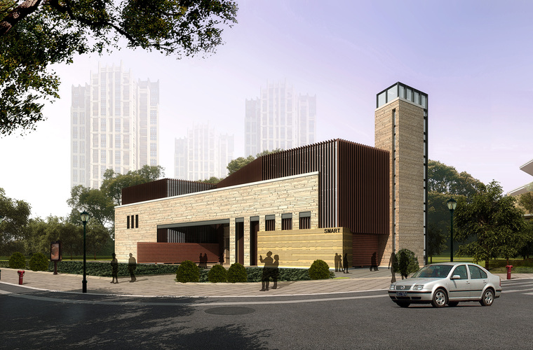 厂建筑su资料下载-11套ARTDECO风格-售楼处建筑su模型-绿地成都柏仕公馆
