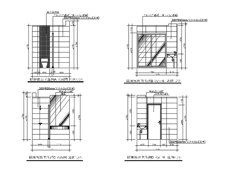 某大型现代风格酒店设计CAD施工图立面图