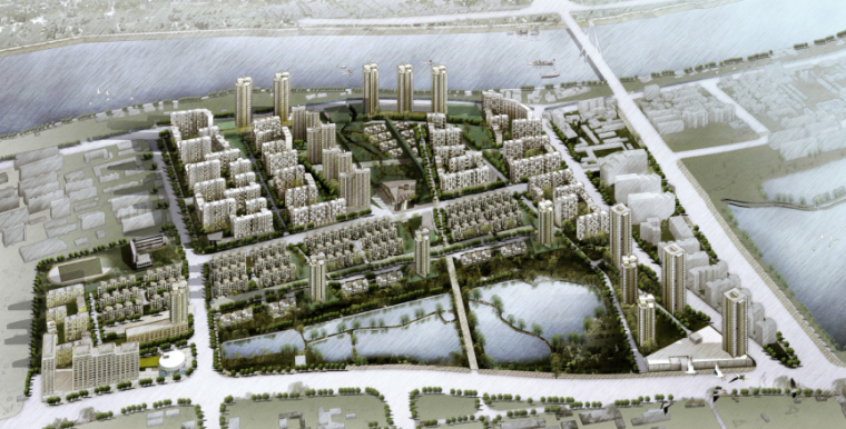 小区区规划cad资料下载-[湖北]万科汉钢居住区项目规划设计（含cad、su模型）