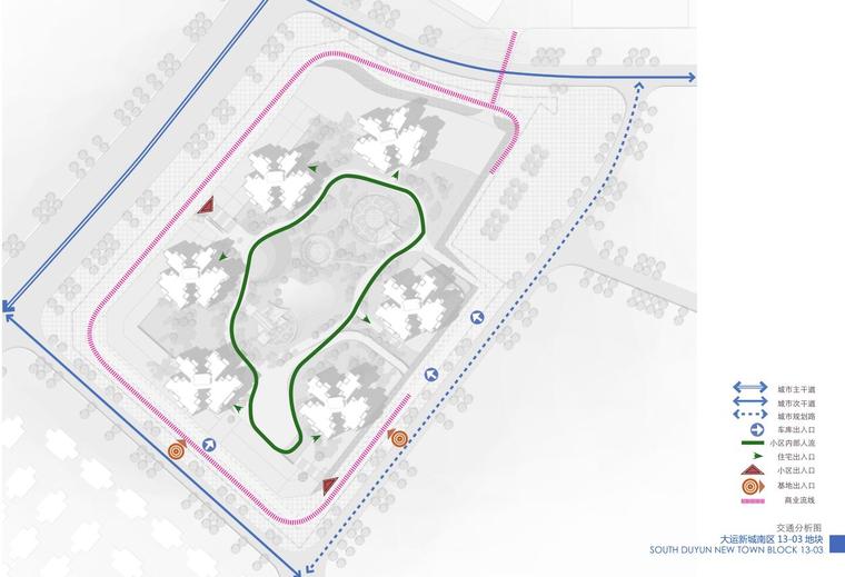 [广东]大运新城南区住宅建筑方案设计（欧陆风格）-交通分析图